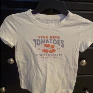 American Eagle Outfitters Kids White T-Shirt with Tomato Print